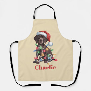 Personalised Name German Shorthaired Pointer Xmas Apron