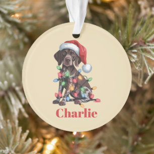 Personalised Name German Shorthaired Pointer Xmas Ornament