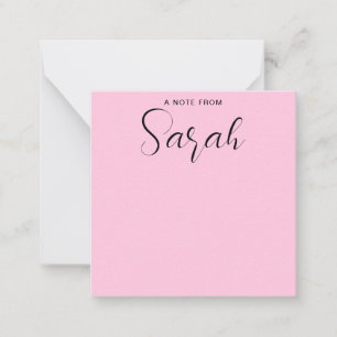 Personalised Name Girly Calligraphy Pink Card