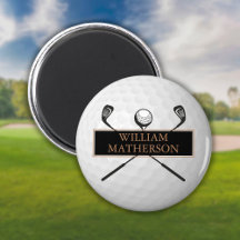 Personalised Name Gold and Black Golf Ball 
