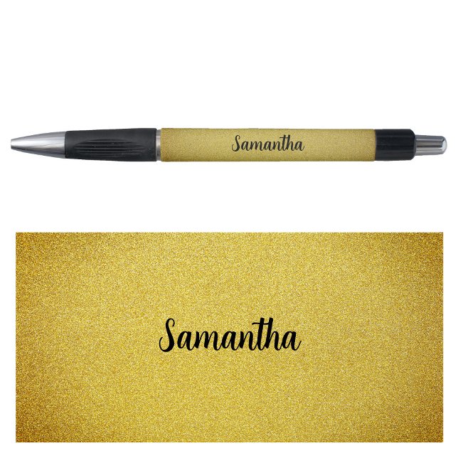 Personalised Name Gold Glitter (Personalized Name Gold Glitter Pen)