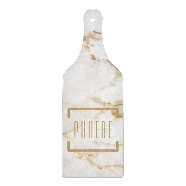 Personalised Name Gold Marble Pattern Mum Birthday Cutting Board (Front)