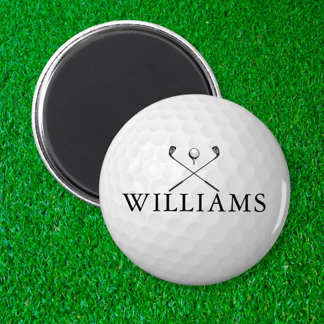 Personalised Name Golf Ball And Clubs  Magnet (Creator Uploaded)