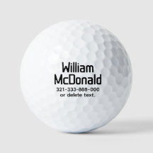 Personalised Name Golf Ball Template BOLD 33