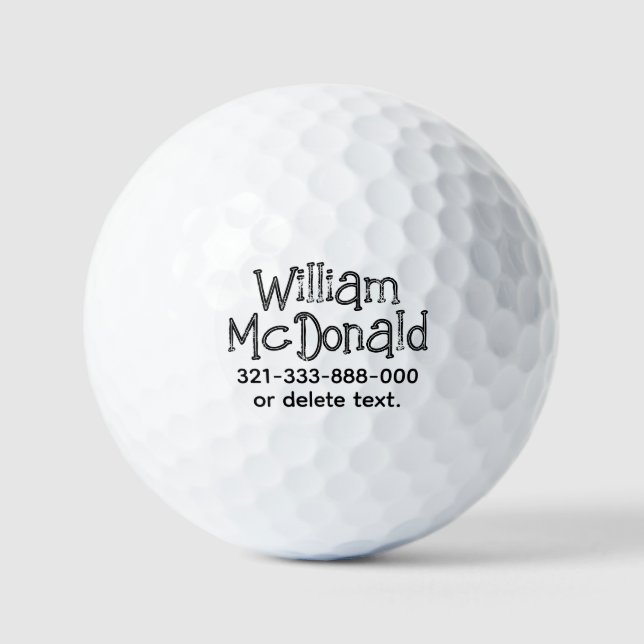 Personalised Name Golf Ball Template DISTRESSED 15 (Front)