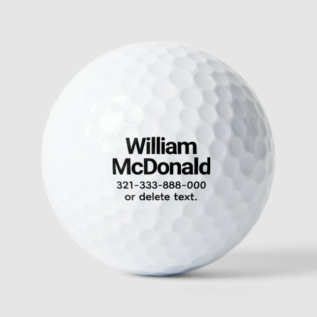 Personalised Name Golf Balls Template BOLD 19 (Front)
