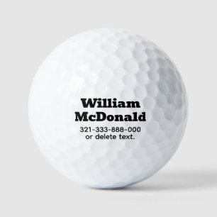Personalised Name Golf Balls Template  BOLD Font 1