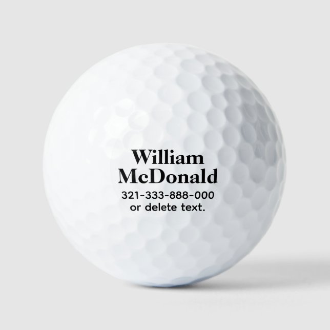 Personalised Name Golf Balls Template BOLD Font 2 (Front)