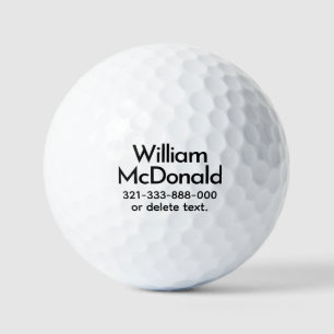 Personalised Name Golf Balls Template DISPLAY 10