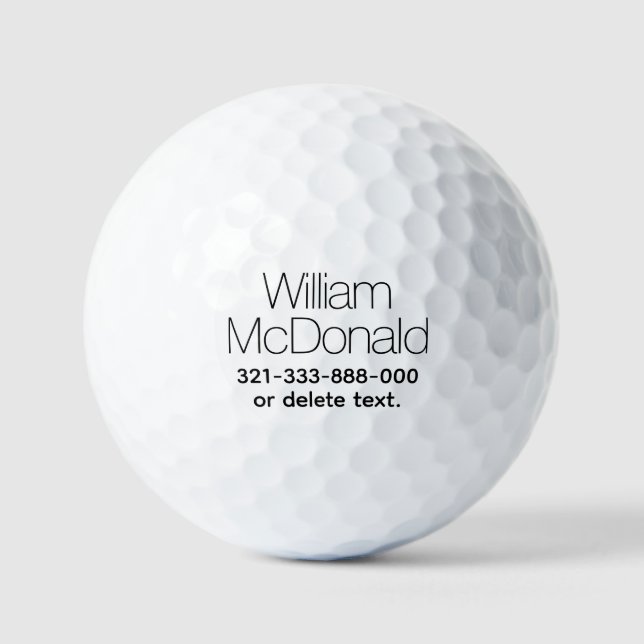 Personalised Name Golf Balls Template DISPLAY 21 (Front)