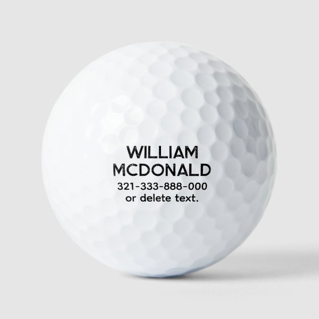 Personalised Name Golf Balls Template DISTRESSED 7 (Front)