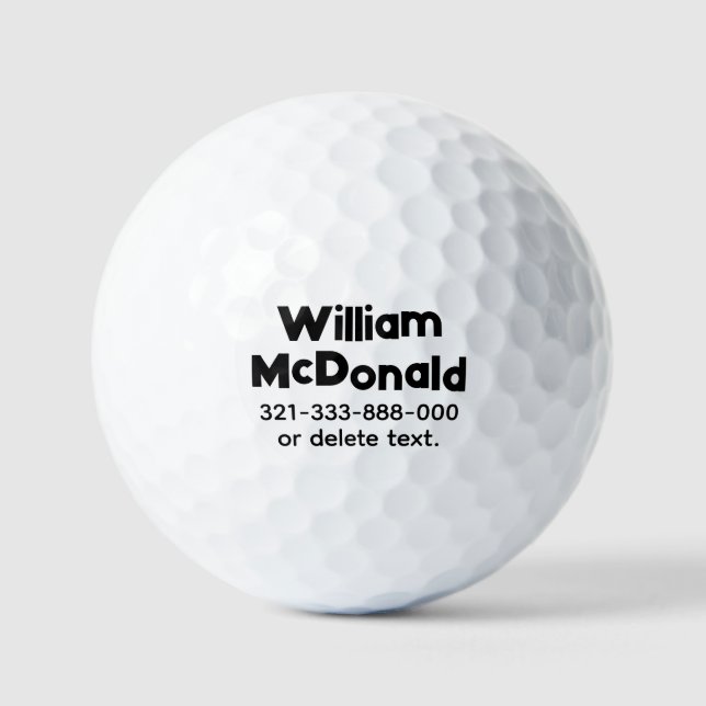 Personalised Name Golf Balls Template FUN RETRO 14 (Front)