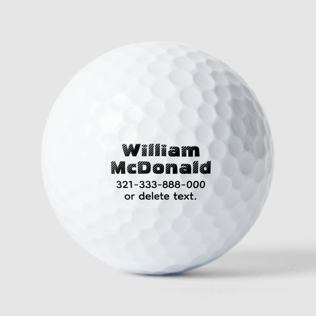 Personalised Name Golf Balls Template FUN RETRO 18 (Front)