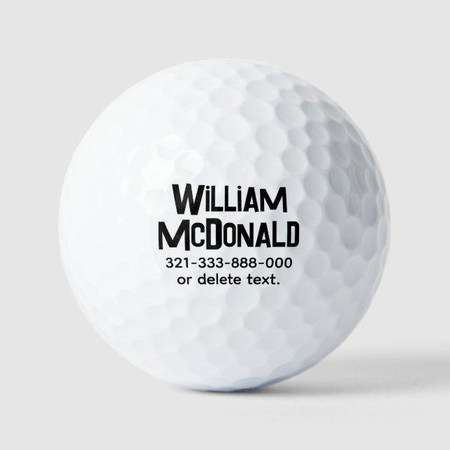 Personalised Name Golf Balls Template FUN RETRO 19 (Front)