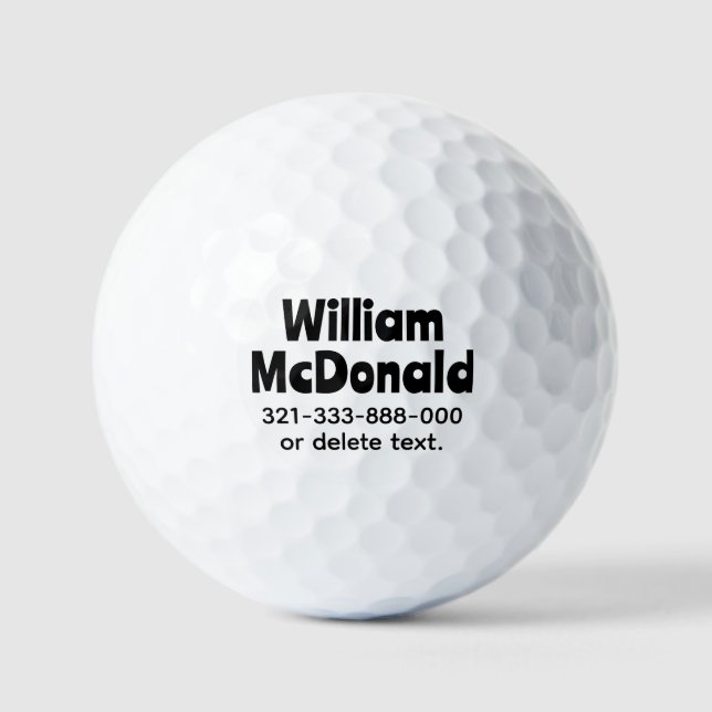 Personalised Name Golf Balls Template FUN RETRO 23 (Front)