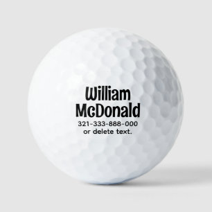 Personalised Name Golf Balls Template FUN RETRO 26