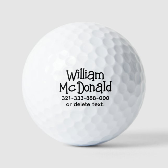 Personalised Name Golf Balls Template FUN RETRO 28 (Front)