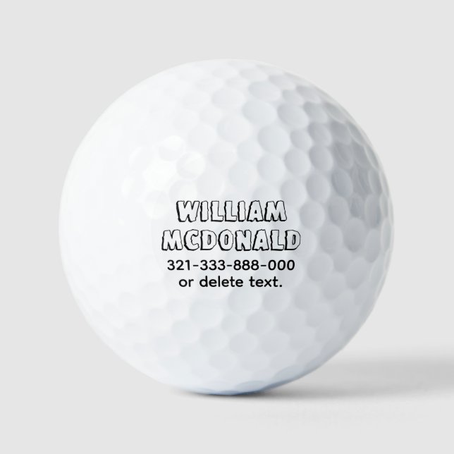 Personalised Name Golf Balls Template FUN RETRO 33 (Front)