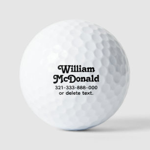 Personalised Name Golf Balls Template FUN RETRO 34