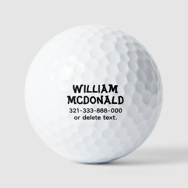 Personalised Name Golf Balls Template FUN RETRO 7 (Front)