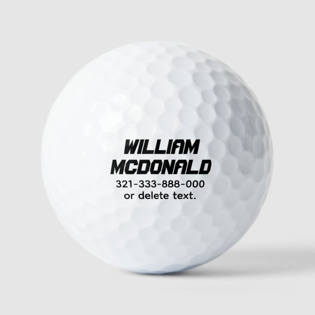 Personalised Name Golf Balls Template SCI-FI 2 (Front)