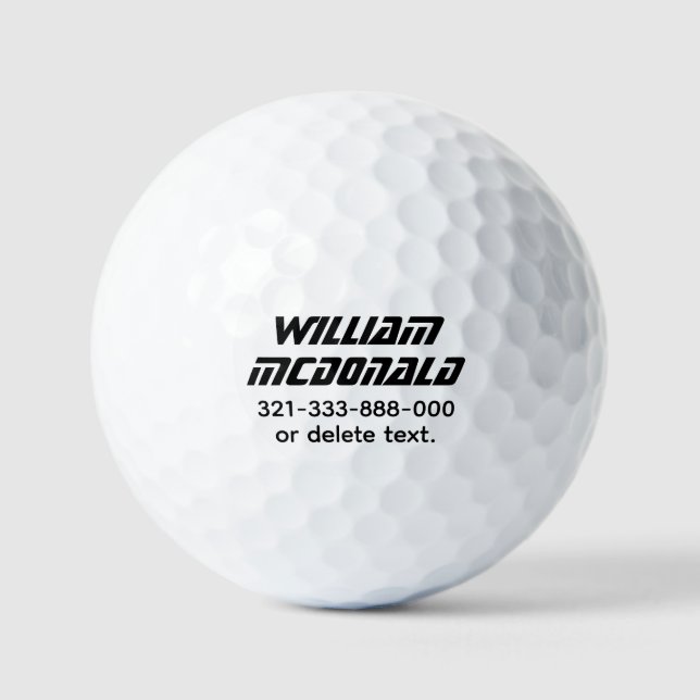 Personalised Name Golf Balls Template SCI-FI 6 (Front)