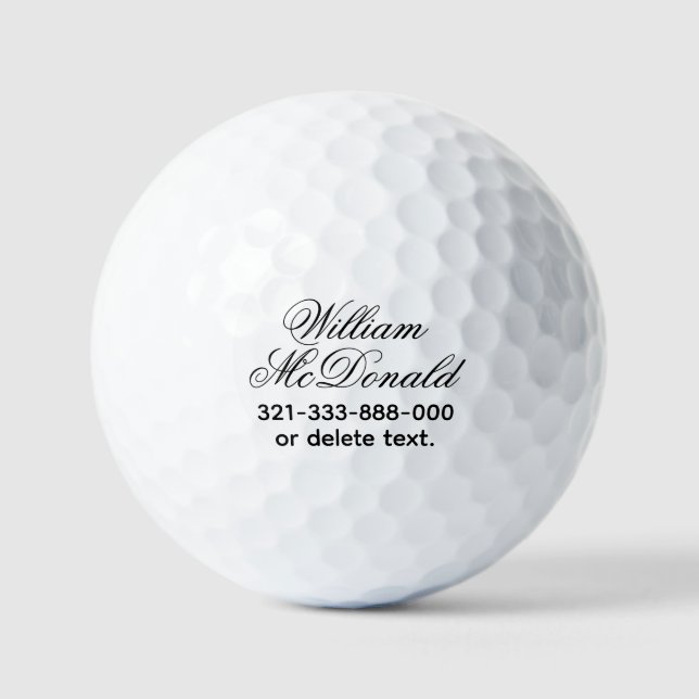 Personalised Name Golf Balls Template SCRIPT 12 (Front)