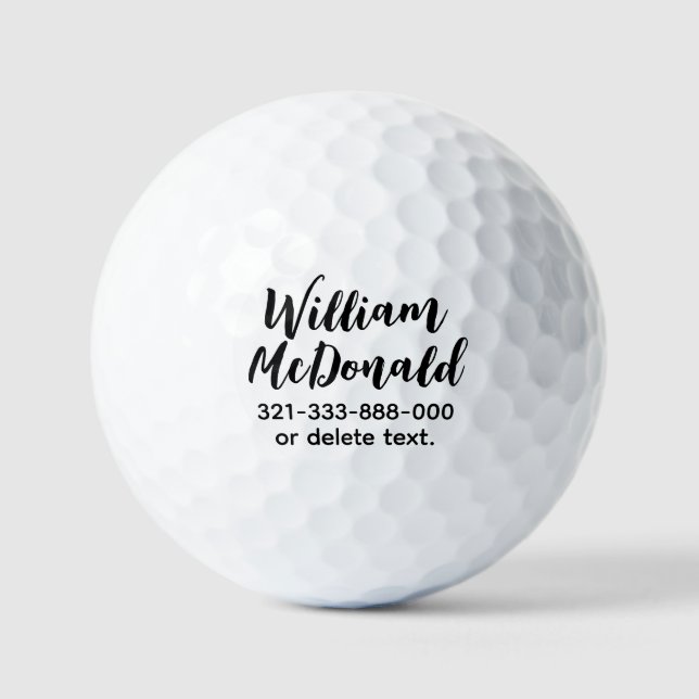 Personalised Name Golf Balls Template SCRIPT 15 (Front)