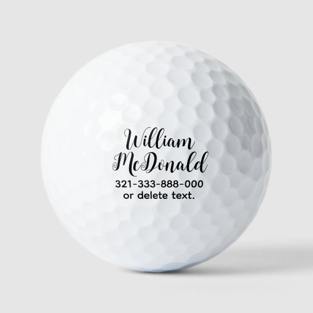 Personalised Name Golf Balls Template SCRIPT 21 (Front)