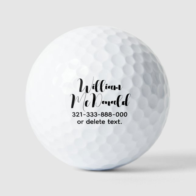 Personalised Name Golf Balls Template SCRIPT 36 (Front)