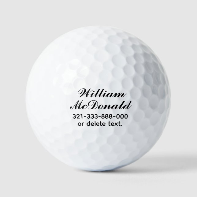 Personalised Name Golf Balls Template SCRIPT 8 (Front)