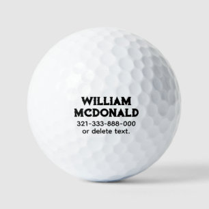 Personalised Name Golf Balls Template VINTAGE 11