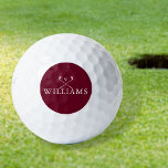 Personalised Name Golf Clubs Burgundy Red Golf Balls<br><div class="desc">Personalise the name in classic typography to create a unique golf gift and keepsake for any golfer. Designed by Thisisnotme©</div>