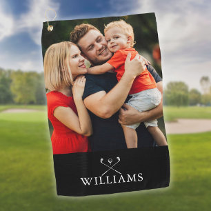 Personalised Name Golf Clubs Photo Golf Towel
