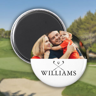 Personalised Name Golf Clubs Photo Magnet
