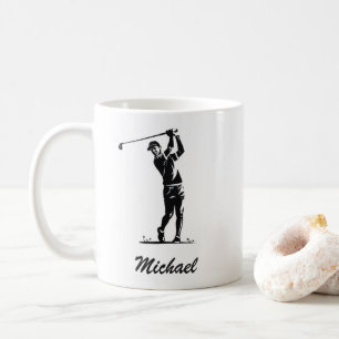 Personalised Name Golf Player Golfer Golfing Coffee Mug