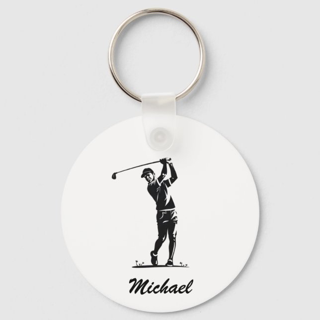Personalised Name Golf Player Golfer Golfing       Key Ring (Front)