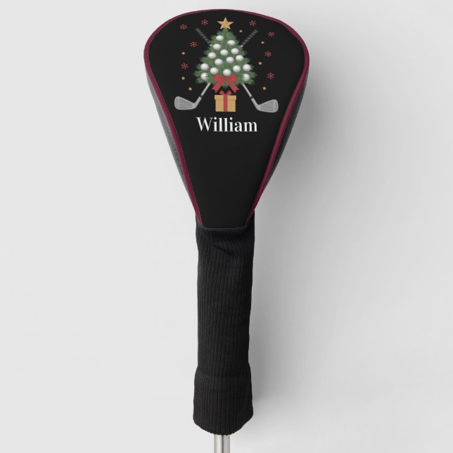 Personalised Name Golf Tree Equipment Christmas  Head Cover (Front)