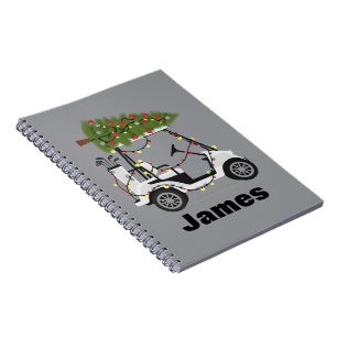 Personalised Name Golfer Christmas Golf Cart Xmas  Notebook