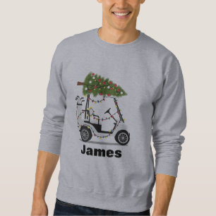 Personalised Name Golfer Christmas Golf Cart Xmas Sweatshirt