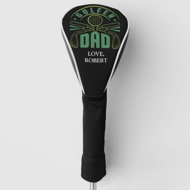 Personalised Name Golfer Dad Golf Head Cover (Front)