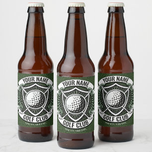 Personalised NAME Golfer Golf Club Turf Clubhouse Beer Bottle Label