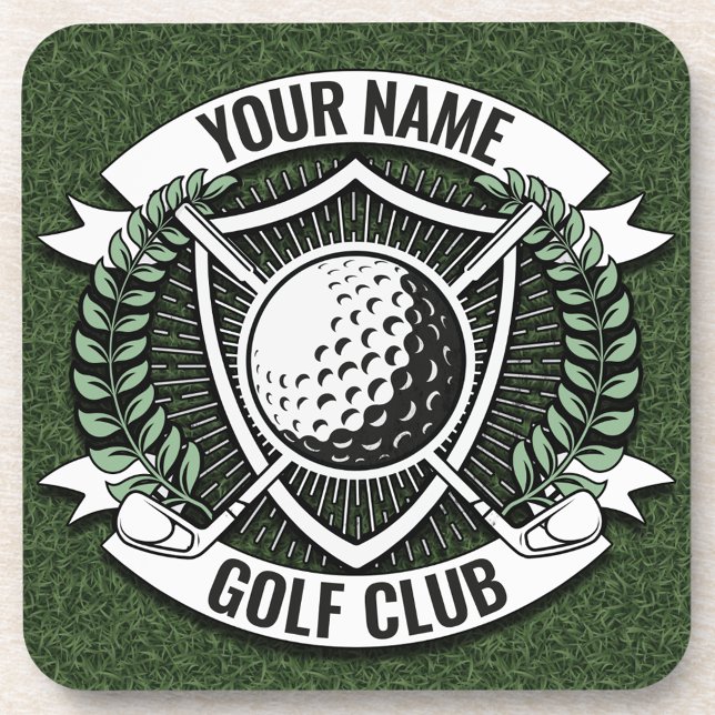 Personalised NAME Golfer Golf Club Turf Clubhouse  Coaster (Creator Uploaded)