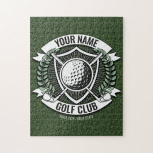 Personalised NAME Golfer Golf Club Turf Clubhouse Jigsaw Puzzle