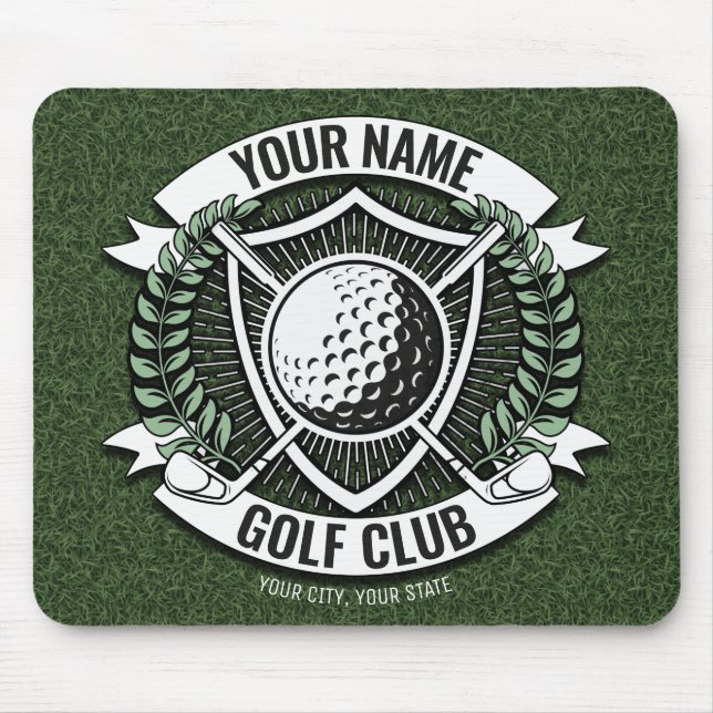 Personalised NAME Golfer Golf Club Turf Clubhouse Mouse Pad (Front)