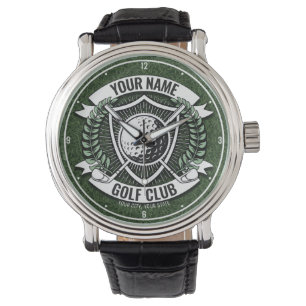 Personalised NAME Golfer Golf Club Turf Clubhouse Watch