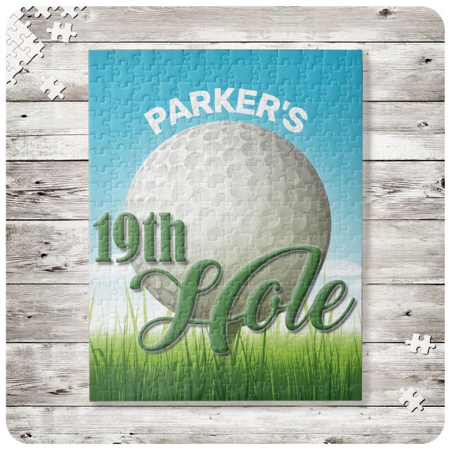 Personalised NAME Golfer Golf Pro Ball 19th Hole Jigsaw Puzzle (Creator Uploaded)