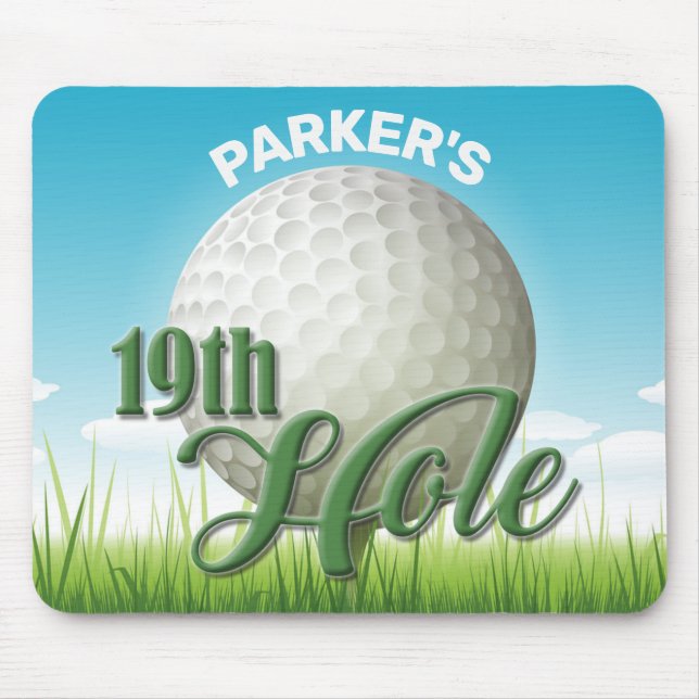 Personalised NAME Golfer Golf Pro Ball 19th Hole Mouse Pad (Front)