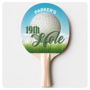 Personalised NAME Golfer Golf Pro Ball 19th Hole Ping Pong Paddle