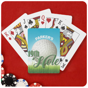 Personalised NAME Golfer Golf Pro Ball 19th Hole Playing Cards